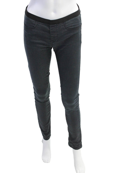 Helmut Womens Mid Rise Elastic Waist Skinny Jeans Washed Black Size 26