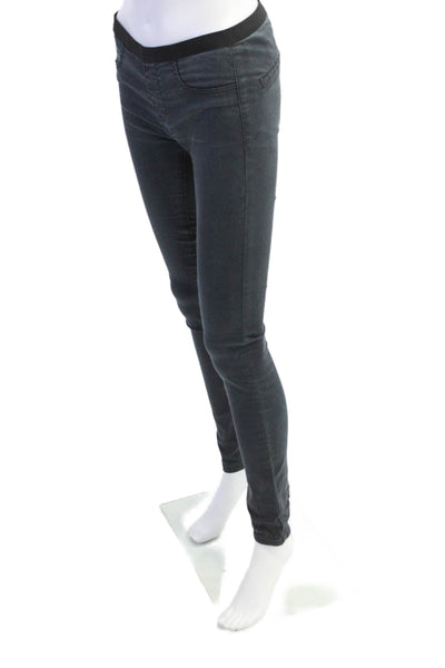 Helmut Womens Mid Rise Elastic Waist Skinny Jeans Washed Black Size 26