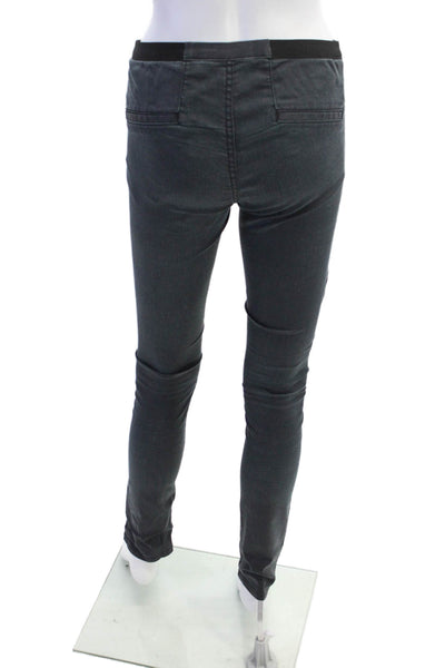 Helmut Womens Mid Rise Elastic Waist Skinny Jeans Washed Black Size 26