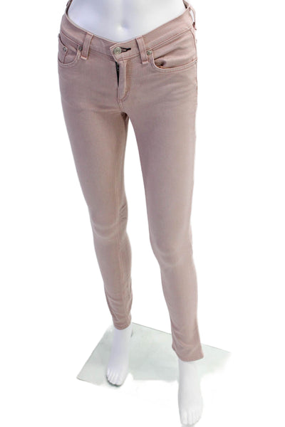 Rag & Bone Jean Womens Mid Rise Colored Skinny Jeans Pink Size 26