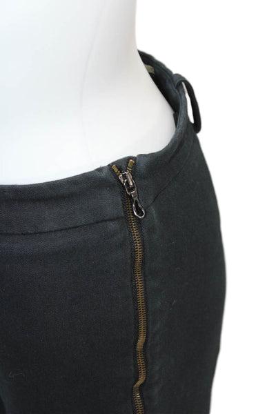 Roland Mouret Womens Flat Front Pull On Zip Up Slim Fit Pants Black Size 4