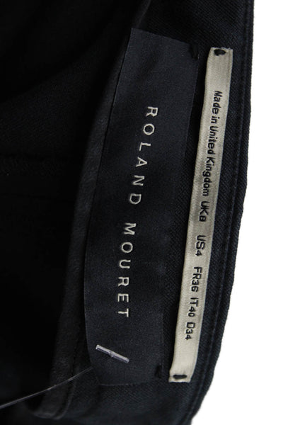 Roland Mouret Womens Flat Front Pull On Zip Up Slim Fit Pants Black Size 4