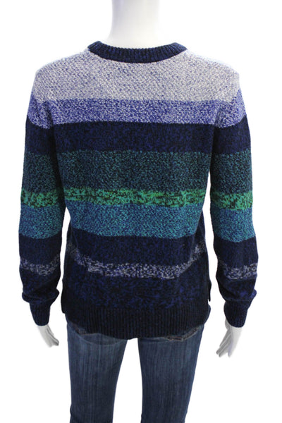 Proenza Schouler Womens Long Sleeve Striped Pullover Sweater Blue Size XS