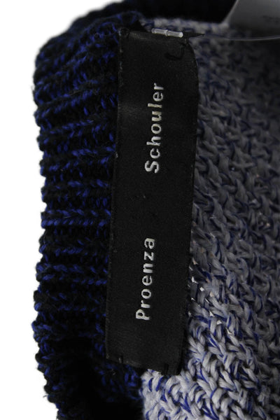 Proenza Schouler Womens Long Sleeve Striped Pullover Sweater Blue Size XS