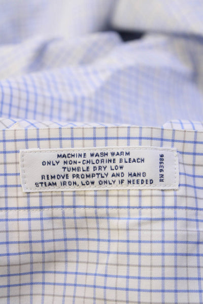 Brooks Brothers Mens Cotton Long Sleeve Plaid Button Down Shirt Blue Size 18-35