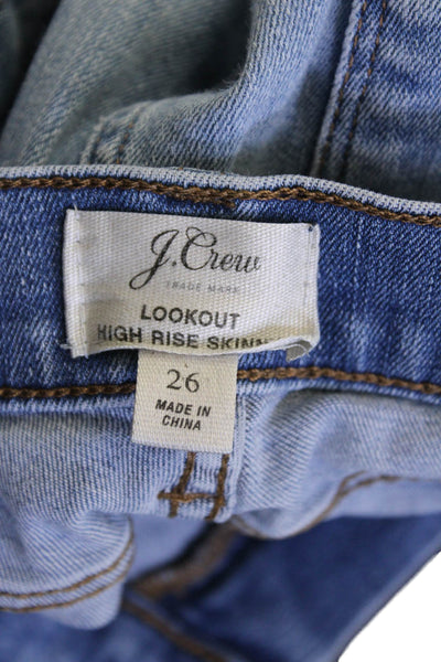 J Crew Womens Lookout High Rise Skinny Leg Jeans Blue Cotton Size 26