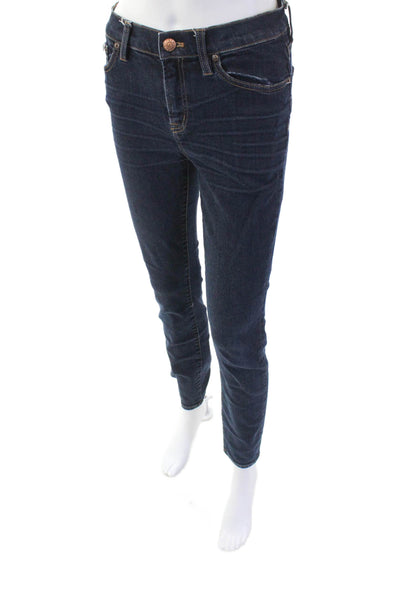 J Crew Womens High Rise Skinny Leg Dark Wash Jeans Blue Cotton Size 26