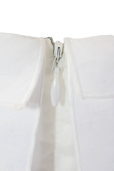 Proenza Schouler Womens Eyelet Trim Sleeveless Dress White Cotton Size 6