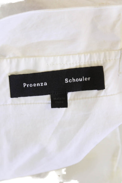 Proenza Schouler Womens Eyelet Trim Sleeveless Dress White Cotton Size 6