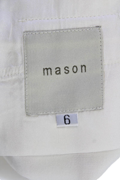 Mason Womens Pleated Front Asymmetrical Mini Skirt White Size 6