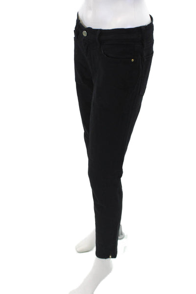Frame Denim Womens Le Skinny de Jeanne Crop Mid-Rise Jeans Black Size 28