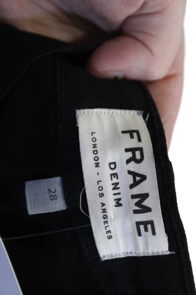 Frame Denim Womens Le Skinny de Jeanne Crop Mid-Rise Jeans Black Size 28
