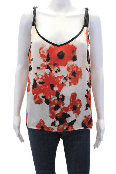 PJK Patterson J Kincaid Womens Floral Sleeveless Tank Top White Size L