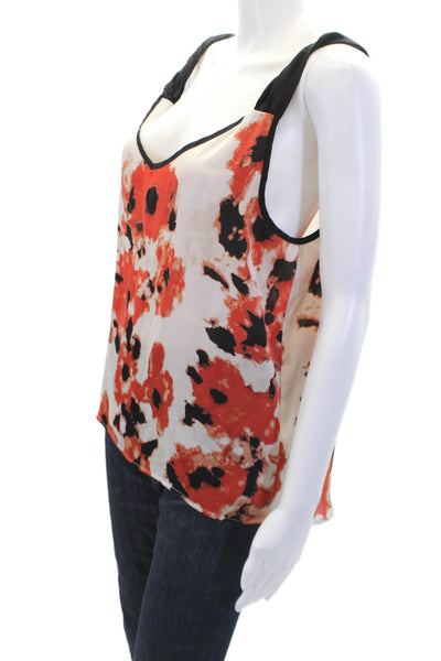 PJK Patterson J Kincaid Womens Floral Sleeveless Tank Top White Size L