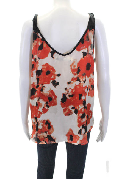 PJK Patterson J Kincaid Womens Floral Sleeveless Tank Top White Size L