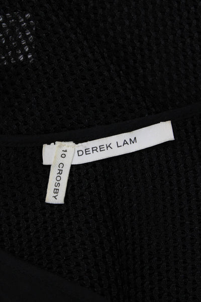 10 Crosby Derek Lam Womens Mesh Back Sleeveless V-Neck Blouse Black Size 0