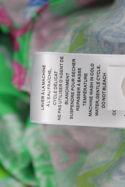 Renuar Womens Floral Collared Buttoned Shirt Mini Dress Multicolor Size XS