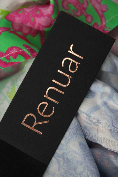 Renuar Womens Floral Collared Buttoned Shirt Mini Dress Multicolor Size XS
