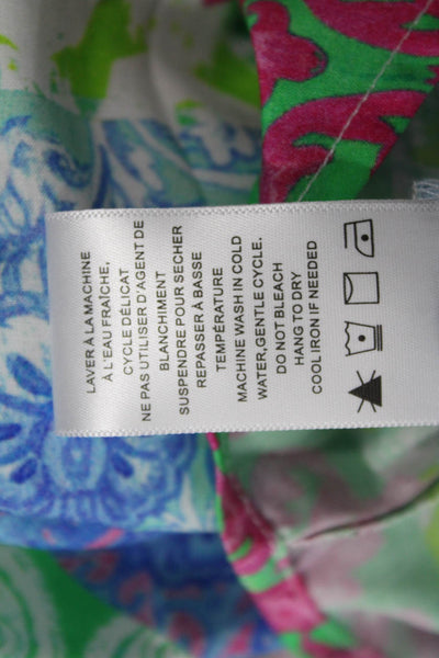 Renuar Womens Floral Collared Buttoned Shirt Mini Dress Multicolor Size S