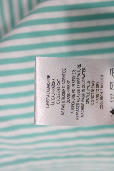 Renuar Womens Striped Print Stretch Casual A-Line Mini Skirt Green Size 4