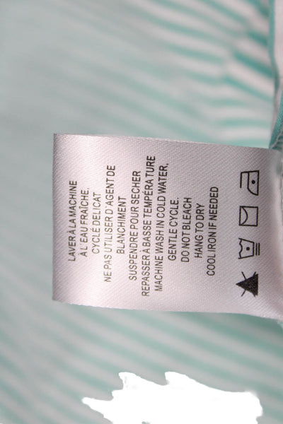 Renuar Womens Striped Print Stretch A-Line Mini Skirt Green Size 14