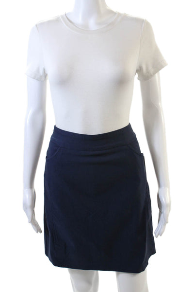 Tribal Womens Stretch A-Line Pull-On Casual Mini Skirt Solid Blue Size 4