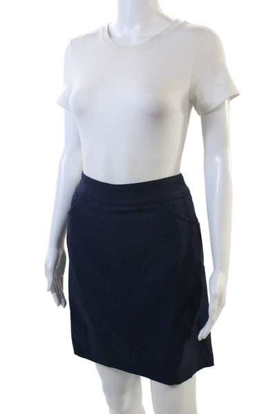 Tribal Womens Stretch A-Line Pull-On Casual Mini Skirt Solid Blue Size 4