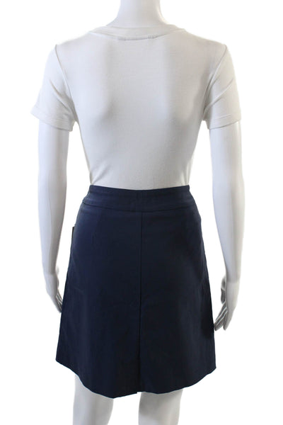 Tribal Womens Stretch A-Line Pull-On Casual Mini Skirt Solid Blue Size 4