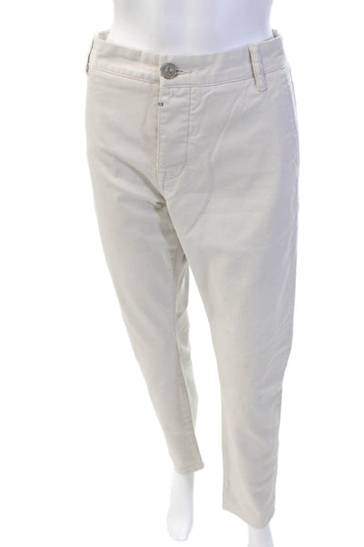 Allsaints Womens Stove Fit Straight Leg Skinny Button Fly Pants Beige Size 32