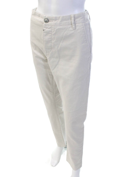 Allsaints Womens Stove Fit Straight Leg Skinny Button Fly Pants Beige Size 32