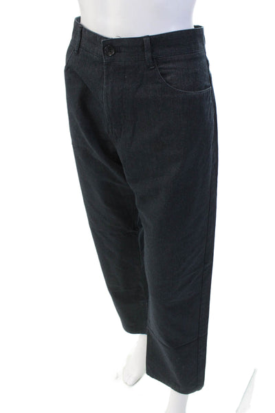 Calvin Klein Womens Cotton Body Fit Straight Leg Zip Fly Pants Blue Size 34
