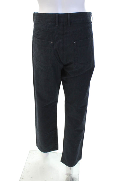 Calvin Klein Womens Cotton Body Fit Straight Leg Zip Fly Pants Blue Size 34