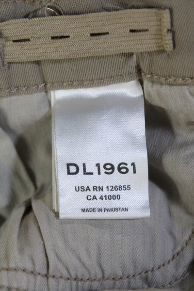 DL1961 Womens Cotton DL Twill Brady Slim Fit Zip Fly Pants Beige Size 16