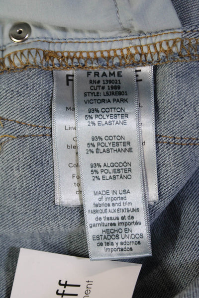 Frame Denim Womens Cotton Le Skinny de Jeanne Distressed Jeans Blue Size 27