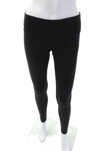 Lululemon Womens Textured Lined Skinny Fitted Athletic Leggings Black Size S
