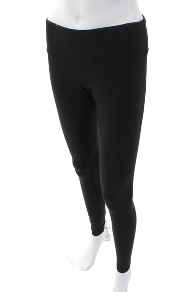 Lululemon Womens Textured Lined Skinny Fitted Athletic Leggings Black Size S