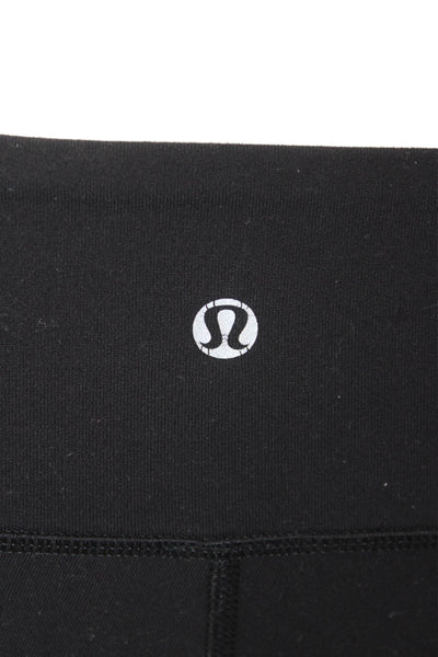 Lululemon Womens Textured Lined Skinny Fitted Athletic Leggings Black Size S