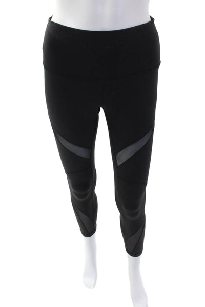 Lululemon Womens Textured Lined Fitted Ankle Crop Athletic Leggings Black Size S