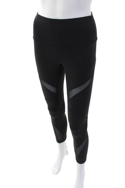 Lululemon Womens Textured Lined Fitted Ankle Crop Athletic Leggings Black Size S