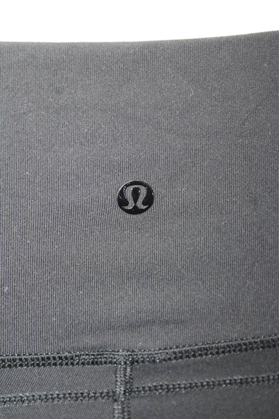 Lululemon Womens Textured Lined Fitted Ankle Crop Athletic Leggings Black Size S