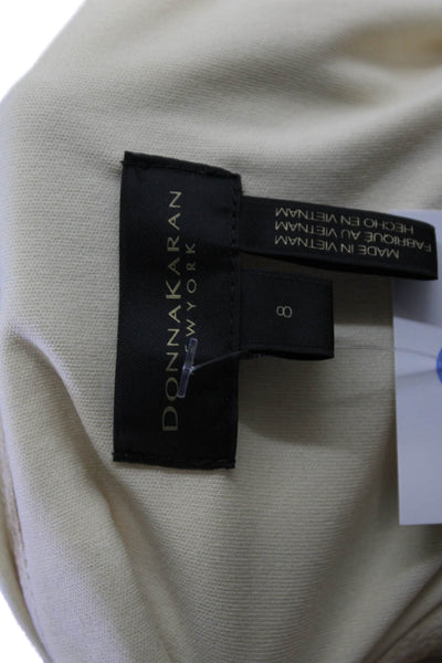 Donna Karan Womens Textured Sleeveless V-neck Pattern Long Dress Nude Size 08