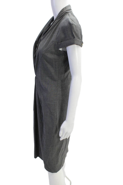 Boss Hugo Boss Womens Cotton Short Sleeve V-neck Lined Short Dress Gray Size S