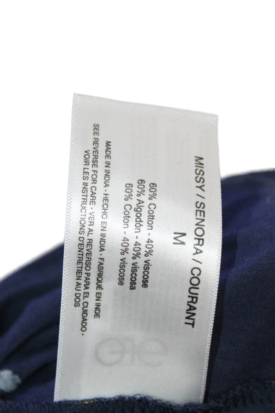 Ella Moss Womens Cotton Sleeveless Polka Dote Button Long Dress Blue Size M