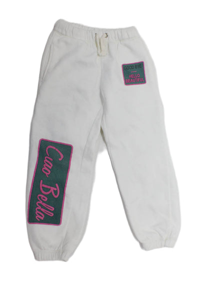 Vintage Havana Girls Round Neck Crewneck Sweater Sweatpants Set White Size S