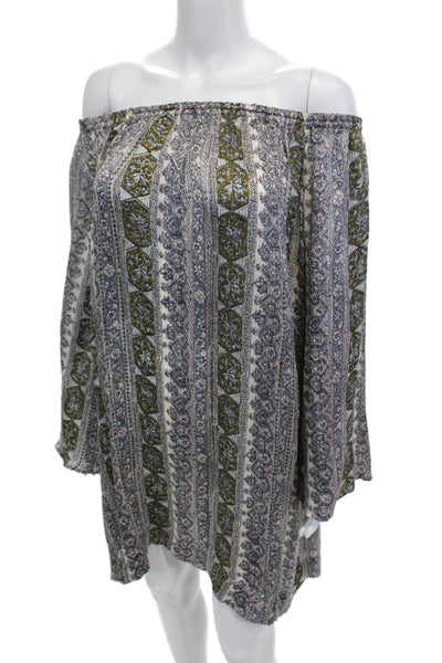 Calypso Saint Barth Womens Silk Long Sleeve Floral Shift Dress Multi Size L