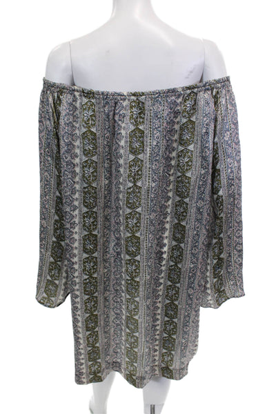 Calypso Saint Barth Womens Silk Long Sleeve Floral Shift Dress Multi Size L