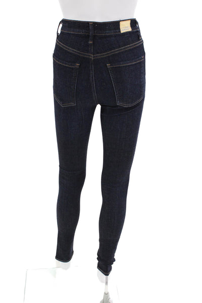 Citizens of Humanity Womens Cotton Mid Rise Pocketed Skinny Jeans Blue Size 24