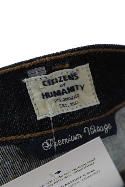 Citizens of Humanity Womens Cotton Mid Rise Pocketed Skinny Jeans Blue Size 24