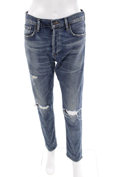 Citizens of Humanity Womens Cotton Distressed Knee Detail Jeans Blue Size 24