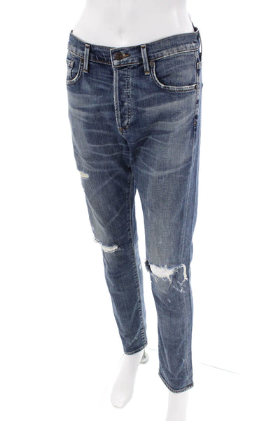 Citizens of Humanity Womens Cotton Distressed Knee Detail Jeans Blue Size 24